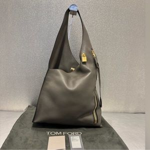 Tom Ford Graphite Alix Zip Hobo Bag